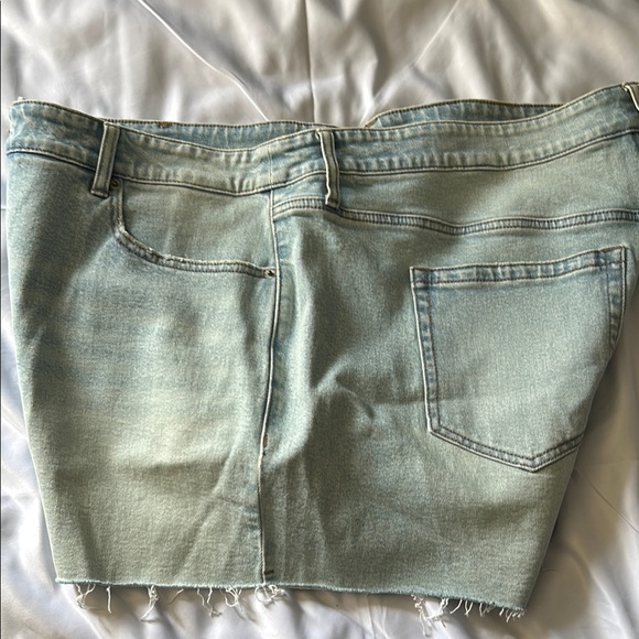 Torrid Blue Jean Shorts with Distressed Hem - Picture 5 of 5